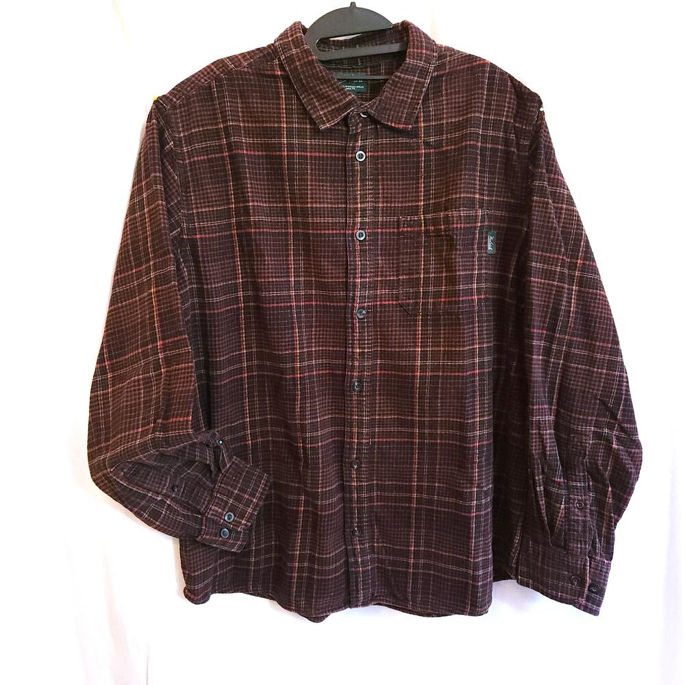 Woolrich Wine Plaid Flannel Shirt Mens XXL LS Outdoor Gorpcore Utility